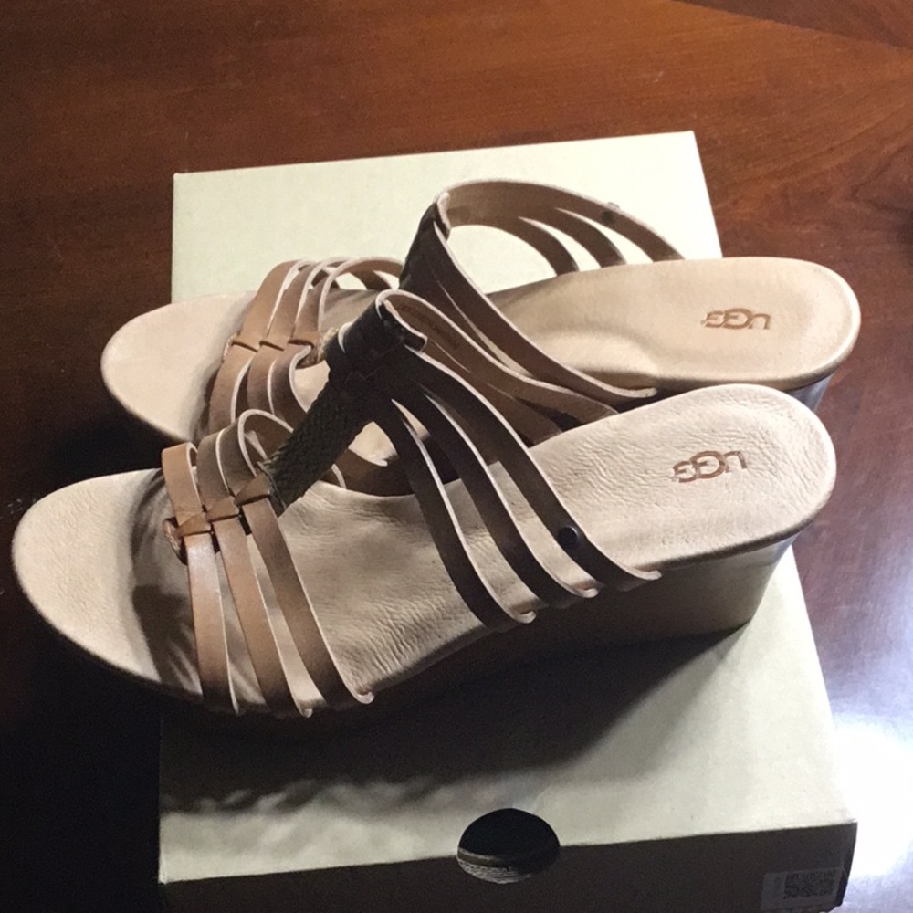 🔥NWT💥UGG tan wedge sandals - Picture 5 of 6
